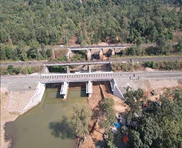 Rail bridge, aerial view